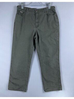 Lee Vintage Straight Leg Pants Relaxed Fit Mens Size 14 Short Olive Green Medium